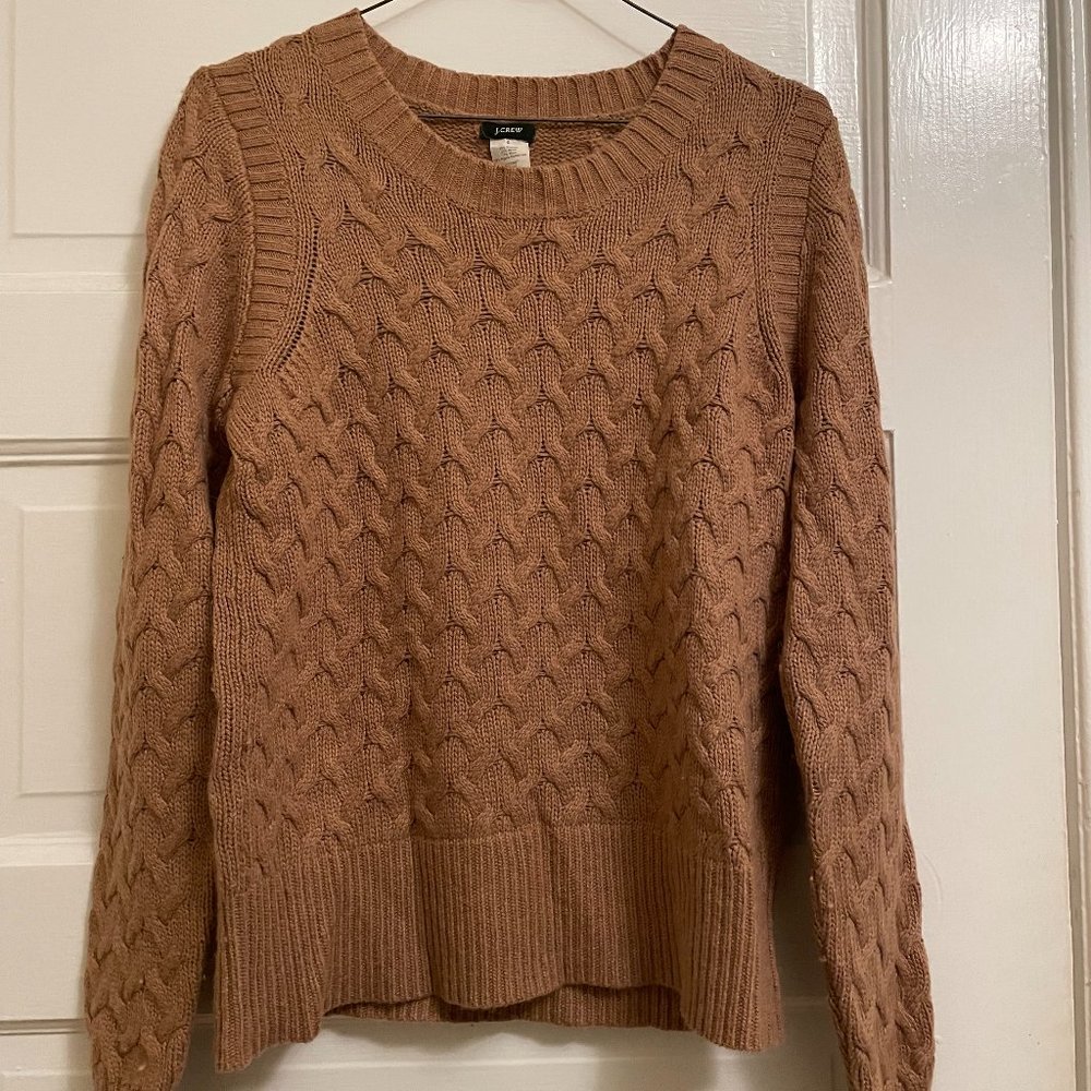 Tan J. Crew Wool and Angora Sweater - Small